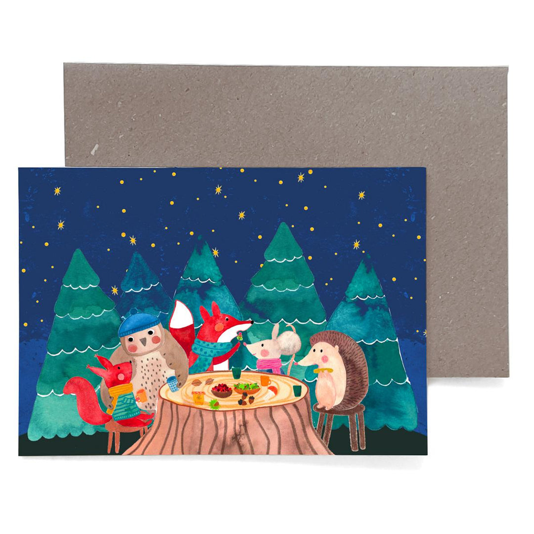 Weihnachtskarte *Weihnachtsschmaus* (Klappkarte)