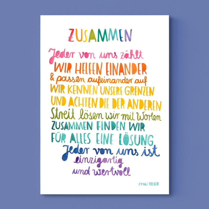 Print A4 *Zusammen* mit Affirmationen