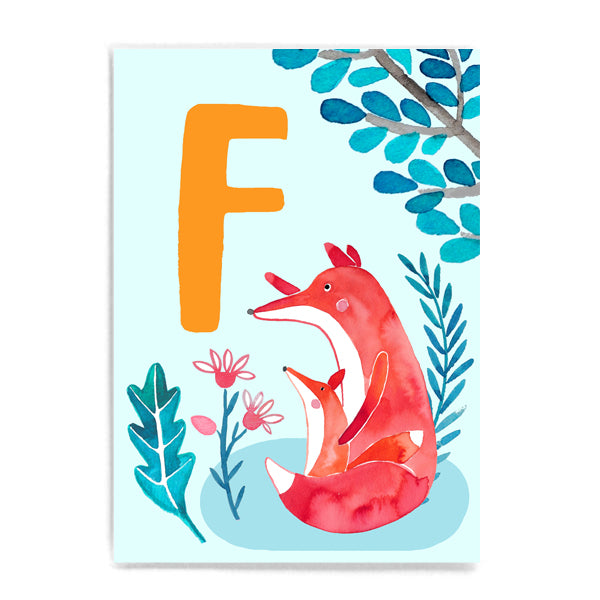ABC Karte "F wie Fuchs“