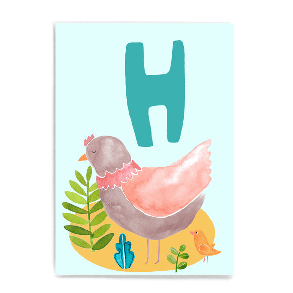 ABC Karte "H wie Huhn*